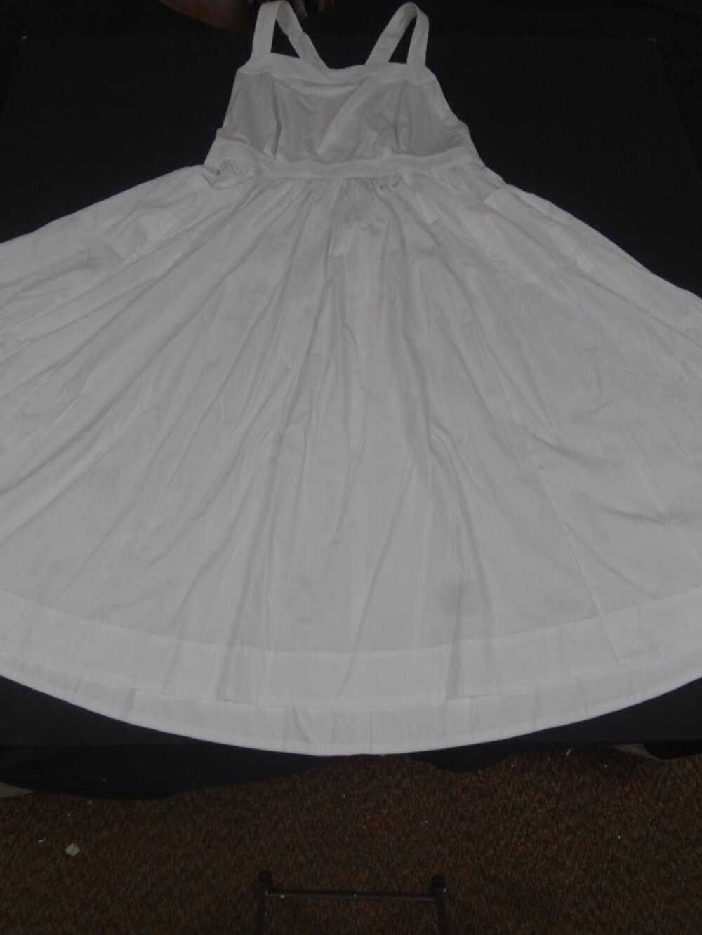J.CREW WHITE COTTON POPLIN CROSS BACK APRON MAXI DRESS WOMEN'S SIZE 18 L946 - Picture 2 of 7